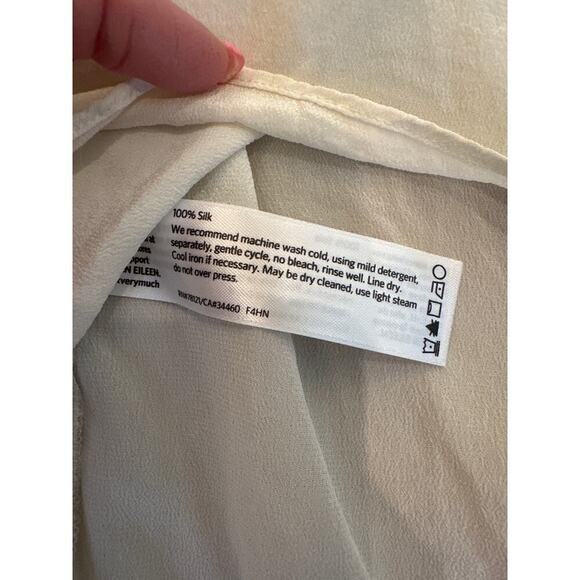 Eileen Fisher Petite Sleeveless Top cream Womens Petite Small Washable Silk - Picture 3 of 4